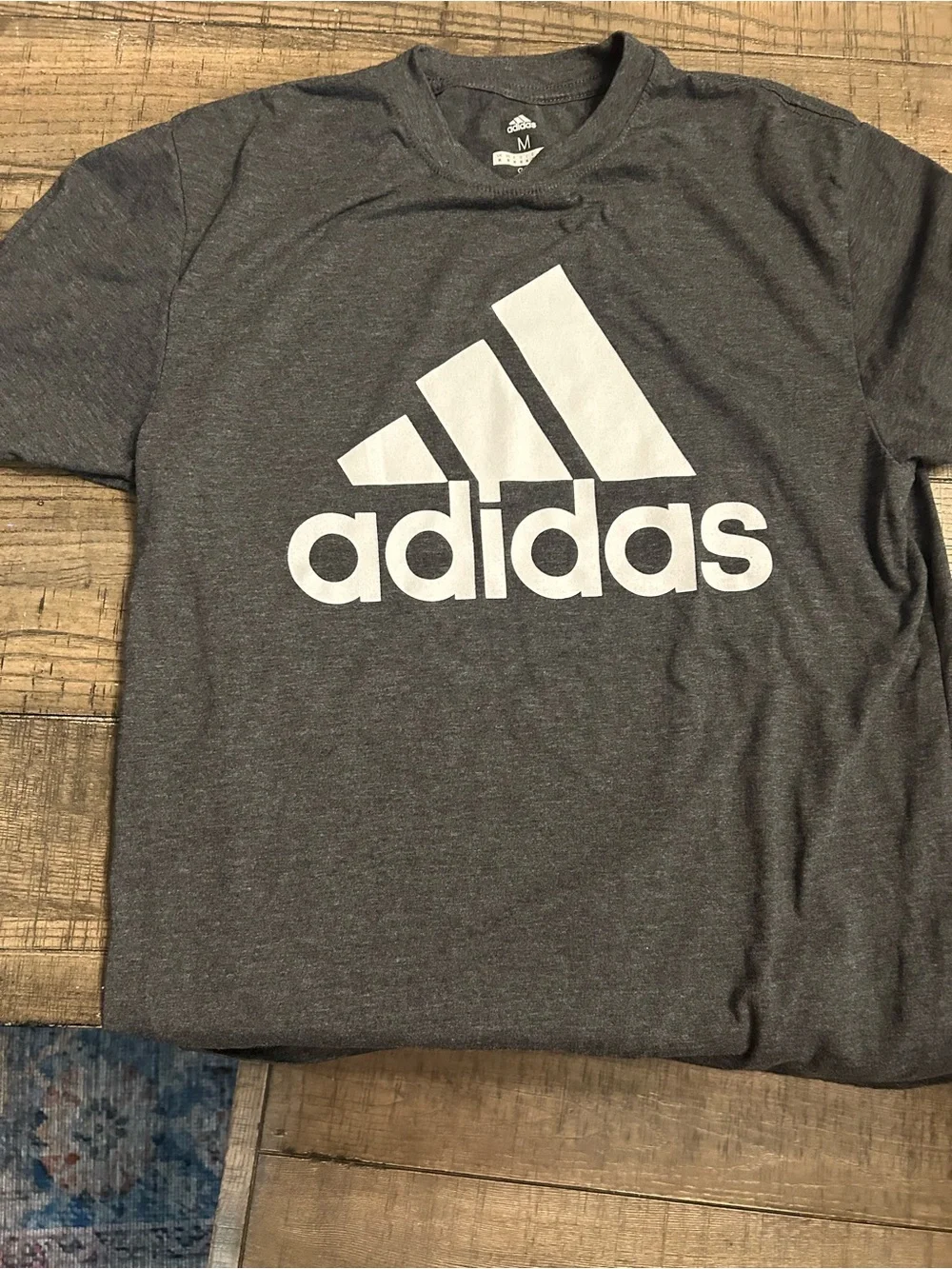 adidas Men's Dark Gray Logo Tee with White Branding